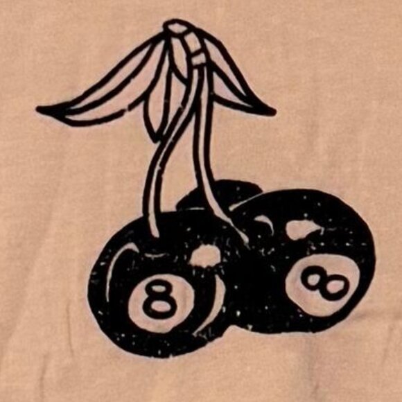 8 Ball Cherry Design Baby Tee Size Medium - Picture 4 of 4